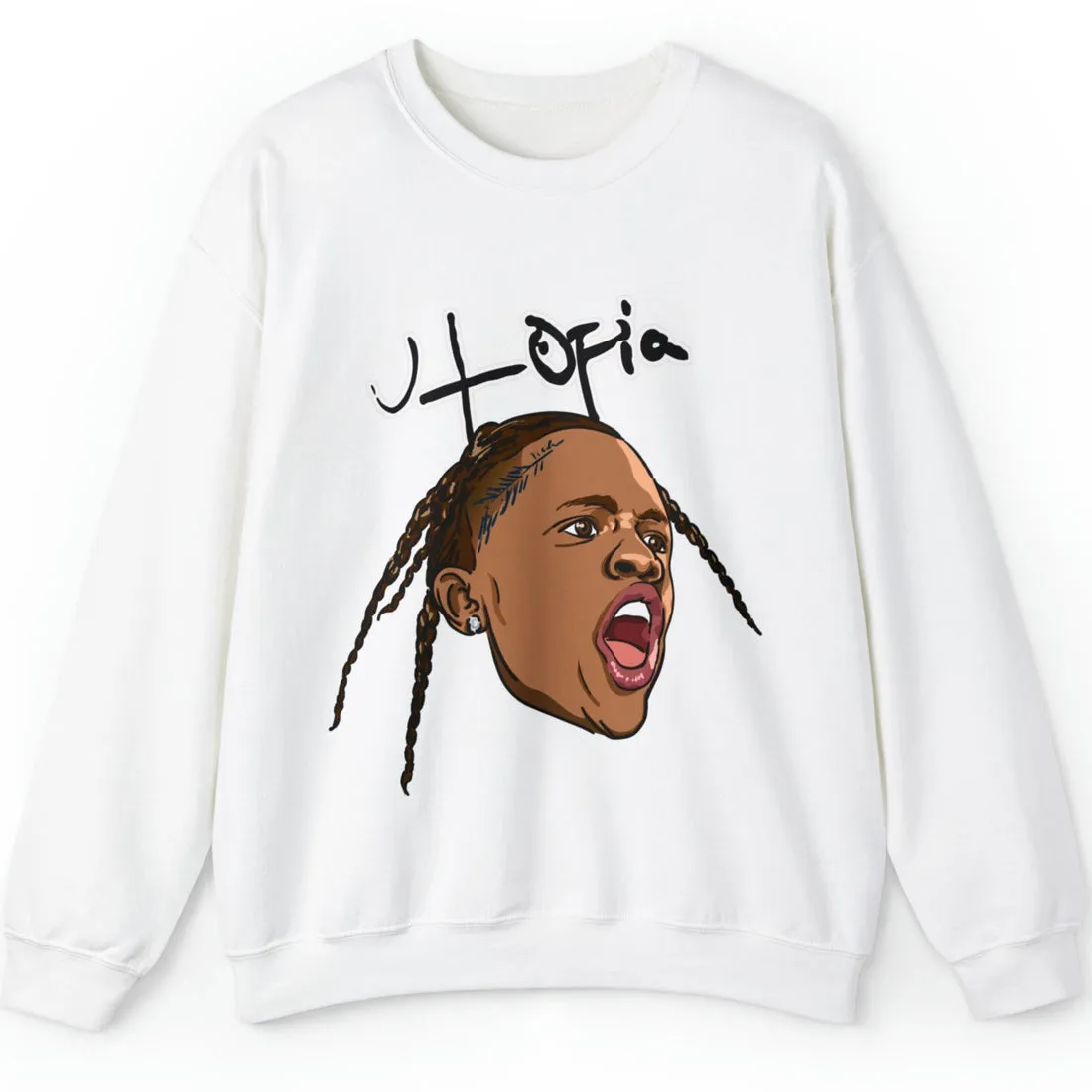 Travis Scott White Sweatshirt Utopia Travis Scott White Sweatshirt Utopia